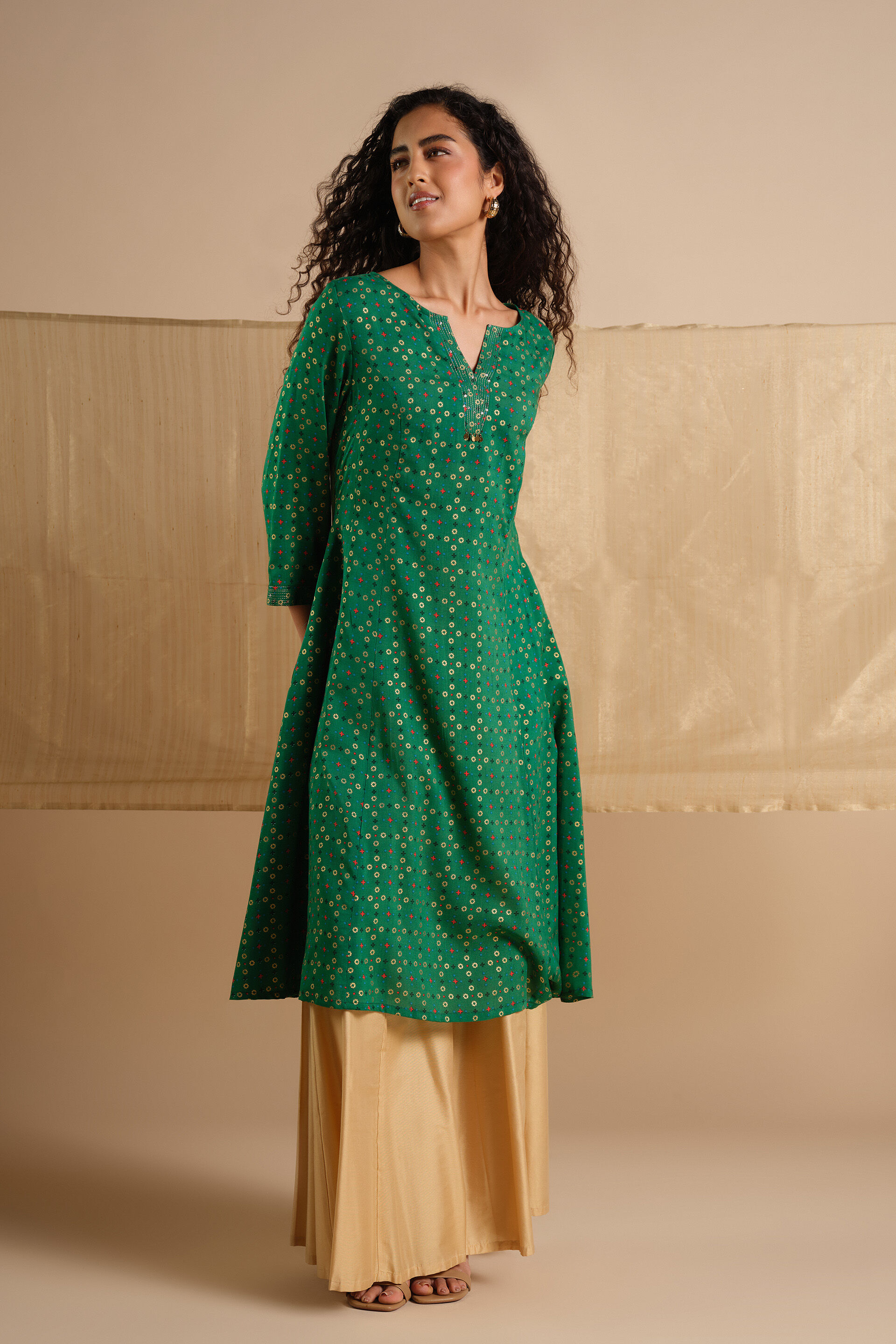 Mast Bahar Kurta, Green, image 3